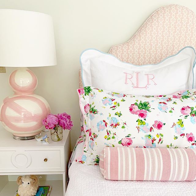 I&rsquo;m seriously like a kid in a candy shop when I receive photos of our pieces in happy homes! Didn&rsquo;t @brookeriebelinginteriors knock it out of the park with this little lady&rsquo;s room?! I love how the punchy @biscuithome bedding pairs w