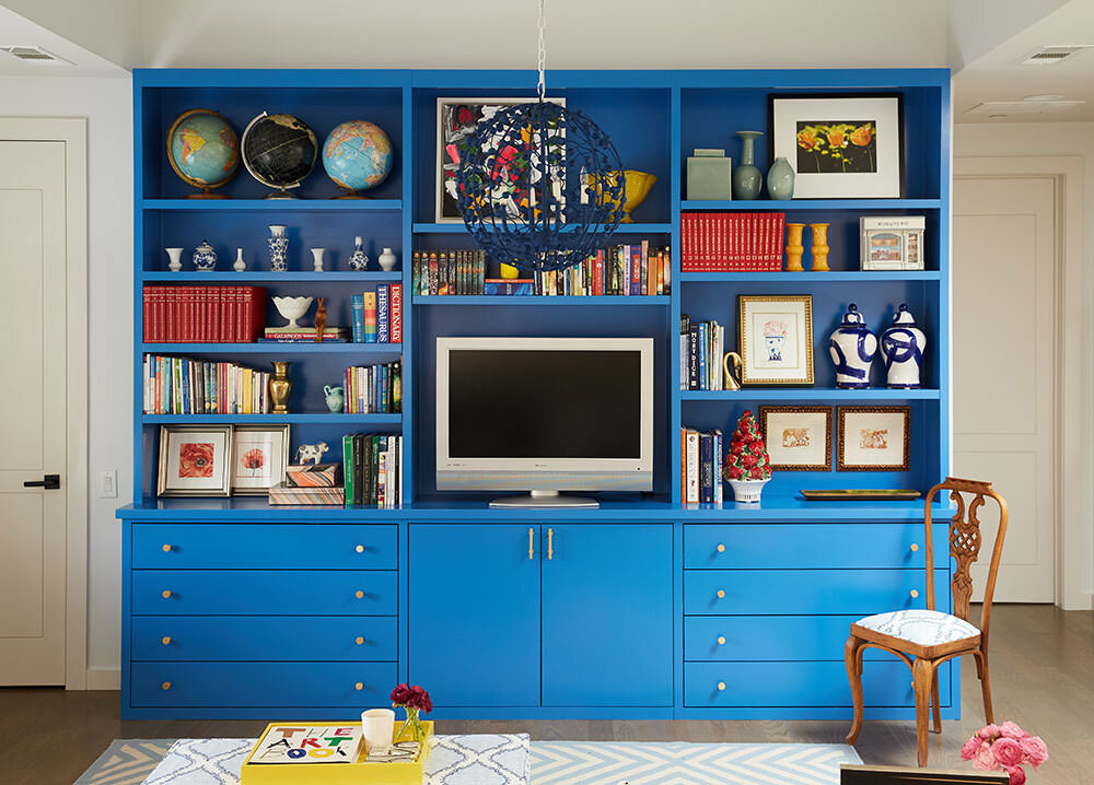 child reading nook, interior design for children, colorful interiors, colorful interior design, brushstroke ginger jars, colorful bookshelf, colorful bookcase, Albertina M. Cisneros, Mimosa Lane Blog