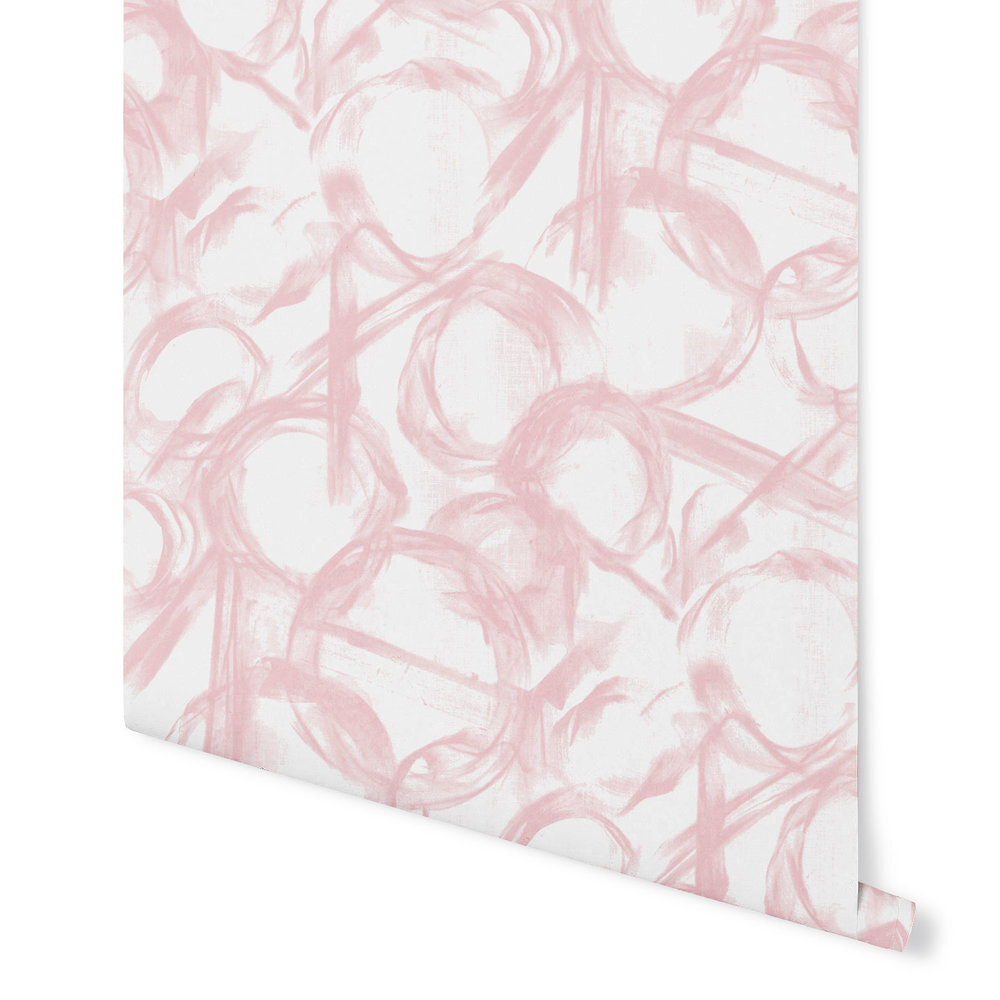 Brushstroke Wallpaper in Blush