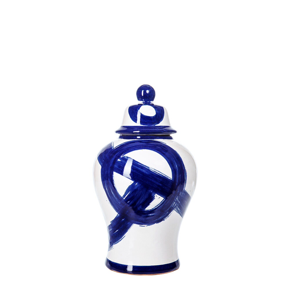 Brushstroke Ginger Jar in Navy