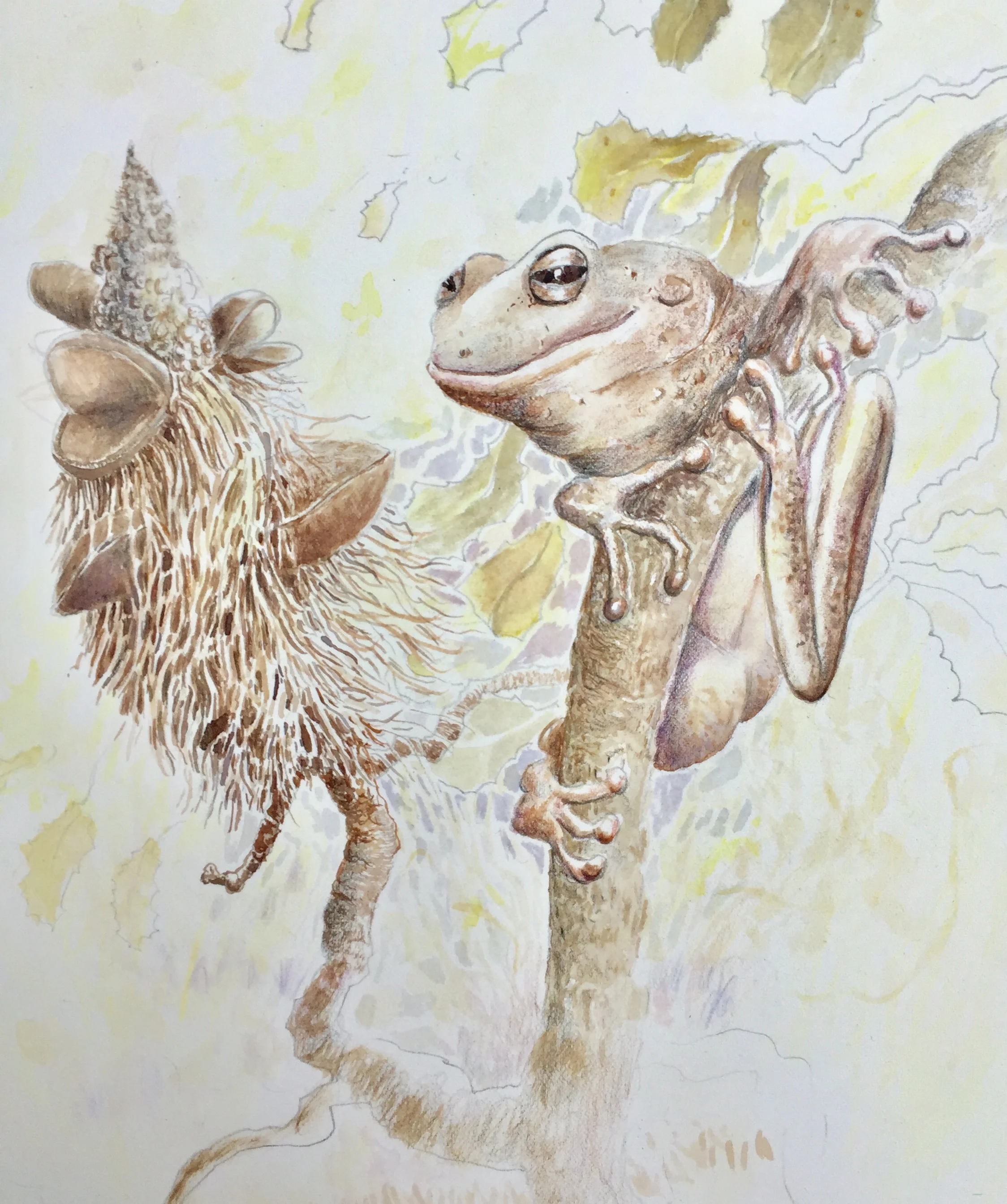  Love at first sight.  Watercolour on paper 28 x 25 cm  