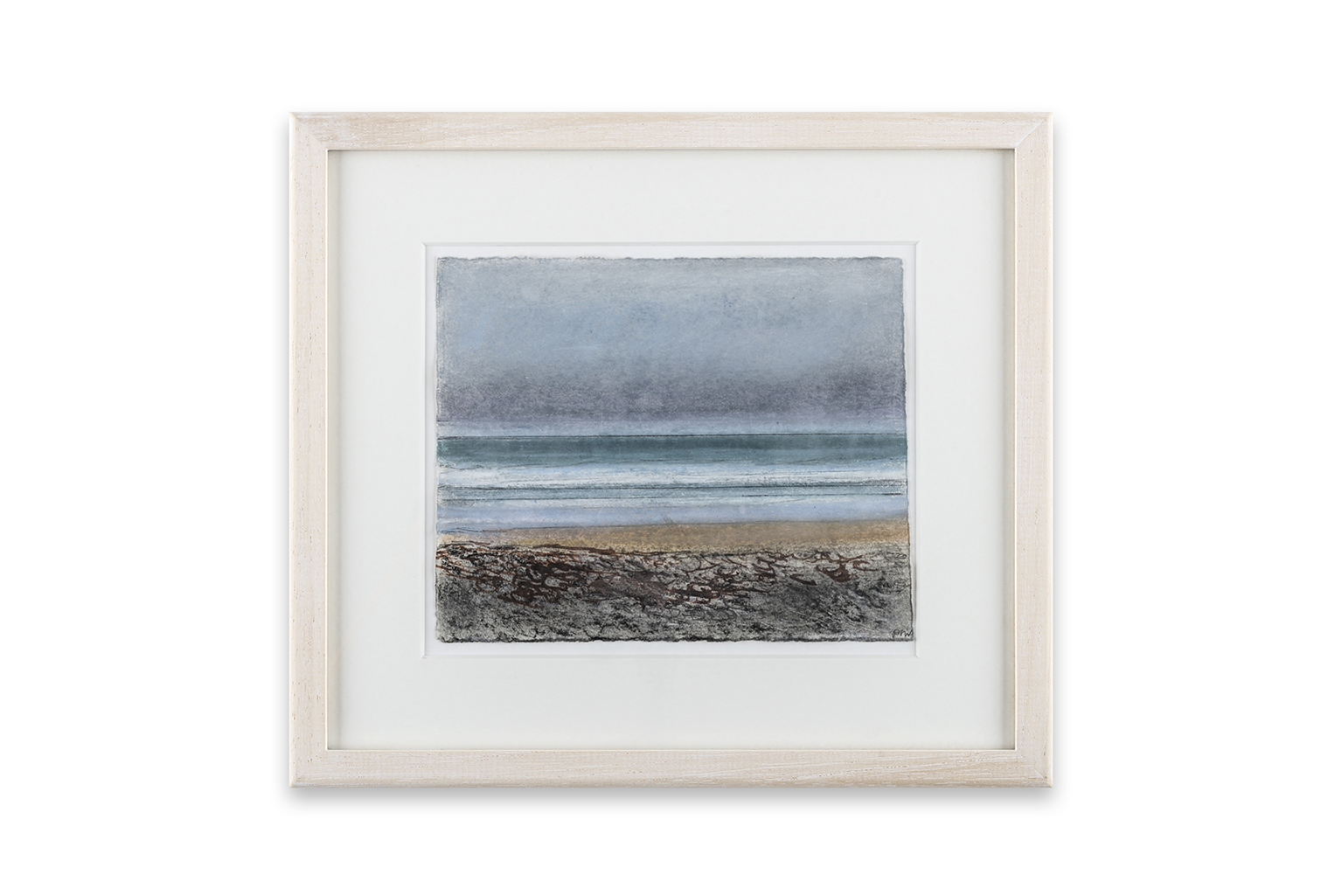 60 Winter on the Beach, 9 x 15 cm, pastel and mixed media on paper
