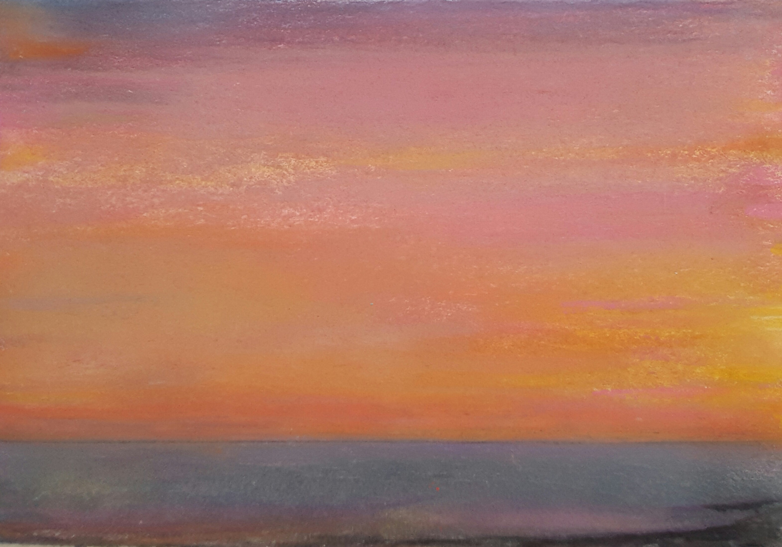 34 Sunset, 15x21cm, pastel and mixed media on paper