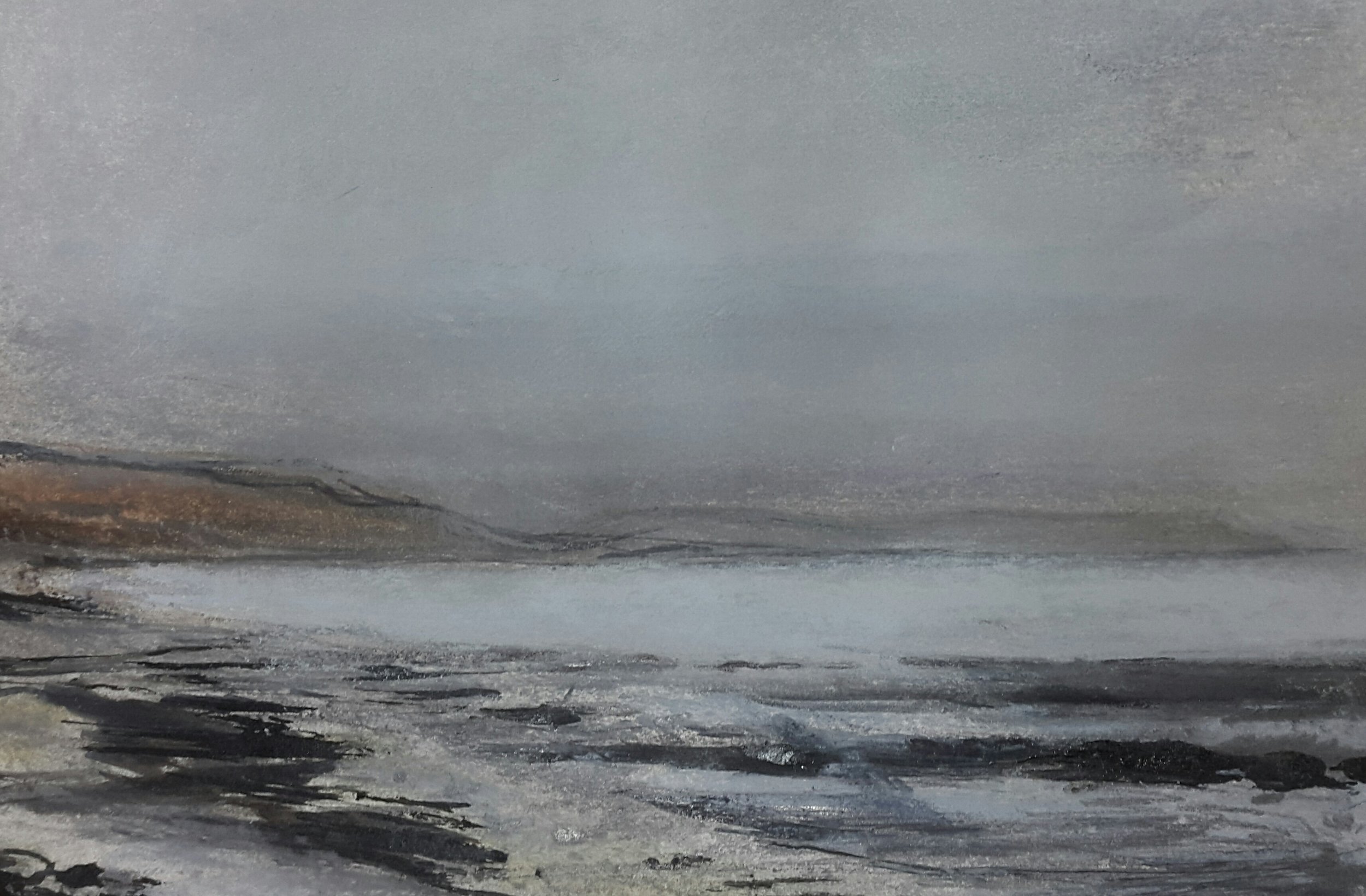 62 Winter Sea Mist, 12x17cm, pastel and mixed media on paper