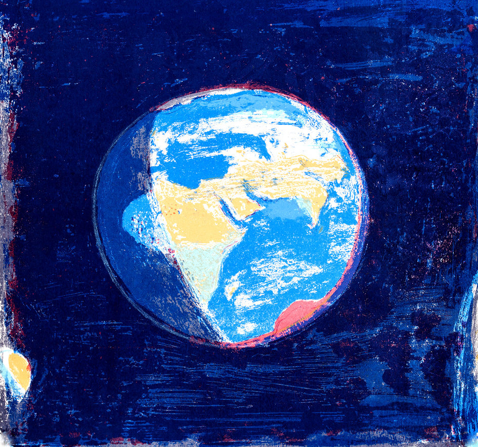 45 Blue Marble, 60x62cm, screen print, ed of 3