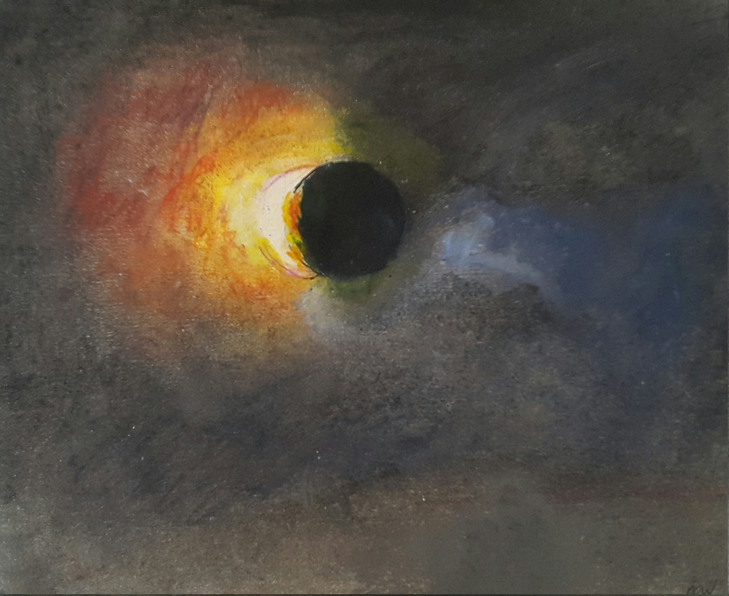 63 Eclipse, 14x15cm, water colour and mixed media on paper