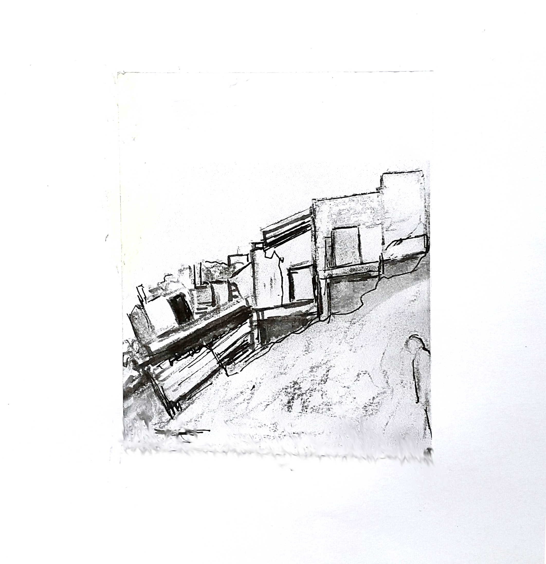 Aftermath 5, 10 x 12 cm, ink and charcoal on paper