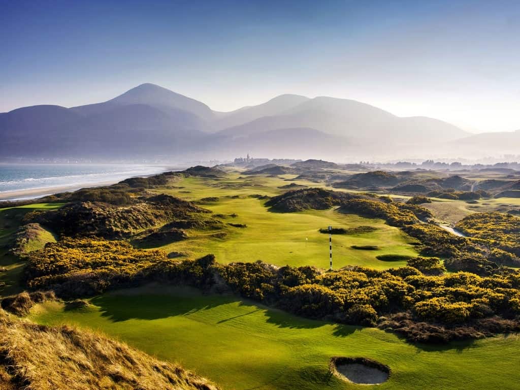 golf hole Northern Ireland hole #3 golf Greeting card Royal County Down Irish golf 6x4.5 blank card golf club green golf course