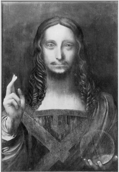 Before treatment. Leonardo da Vinci (Italian, 1452-1519) Salvator Mundi Oil on panel Private Collection Photo Credit: Cook Collection, c. 1908-10.