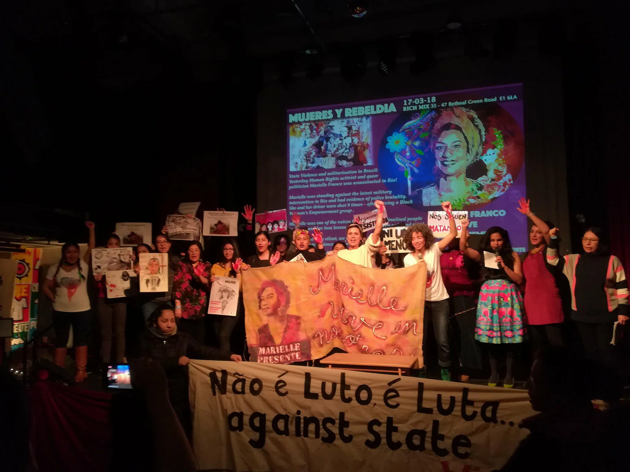 Acción en solidaridad con Marielle Franco, clamando por justicia estructural en Brasil