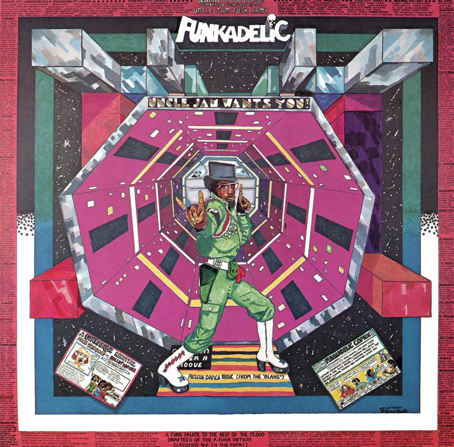  Pedro Bell, Uncle Jam Wants You, Cover Art For Funkadelic, September 1979. Appears in: Pedro Bell, artist who created Funkadelic’s cosmic album covers, dies at 69, Los Angeles Times 