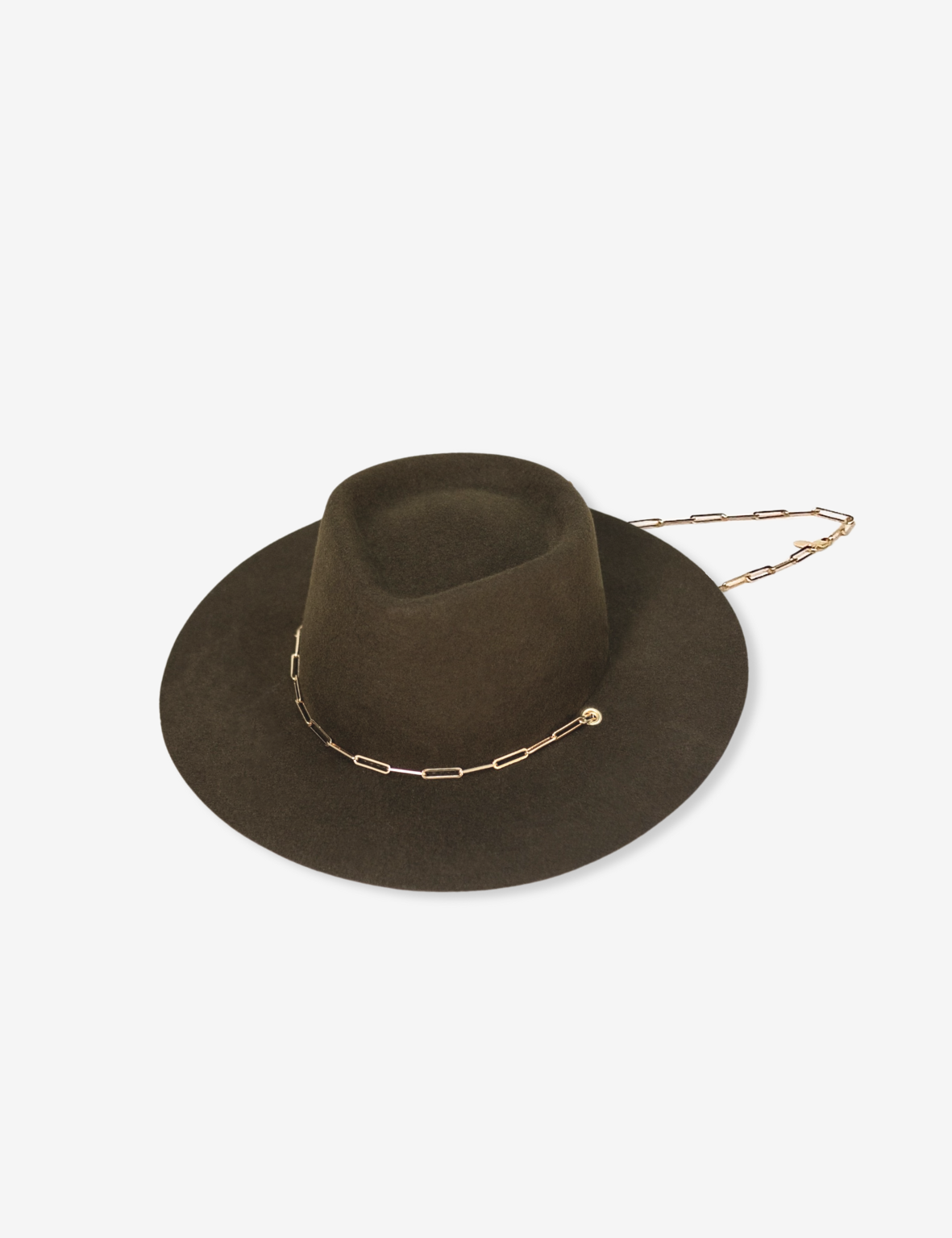 Chapeau en feutre de laine, Jade, avec sa broche plaqué-or  display picture 1