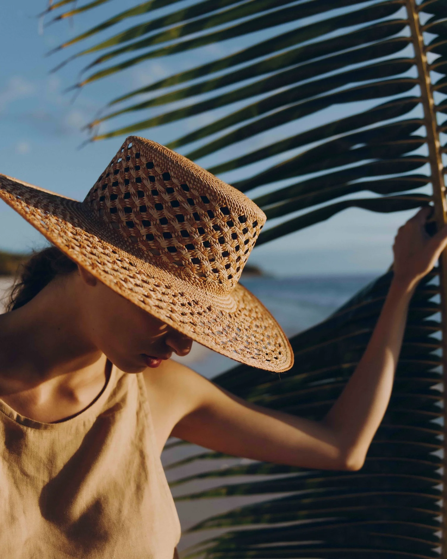 Chapeau De Soleil Femme Large Bord 55-60cm En Paille De Papyrus - Pliable, Léger, Protection UV, Pour Plage, Vacances