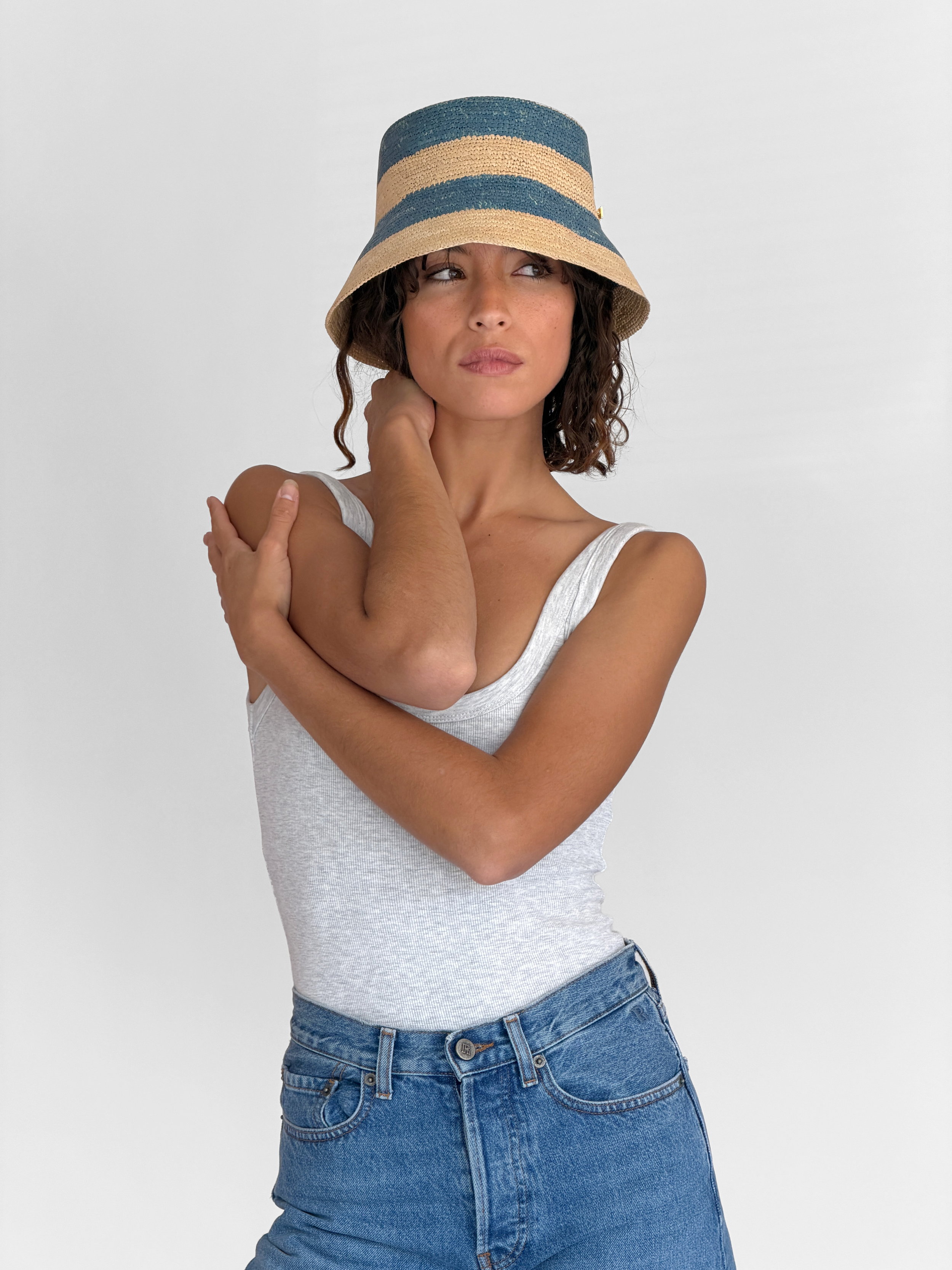 GINA - RAYÉ BEIGE & BLEU