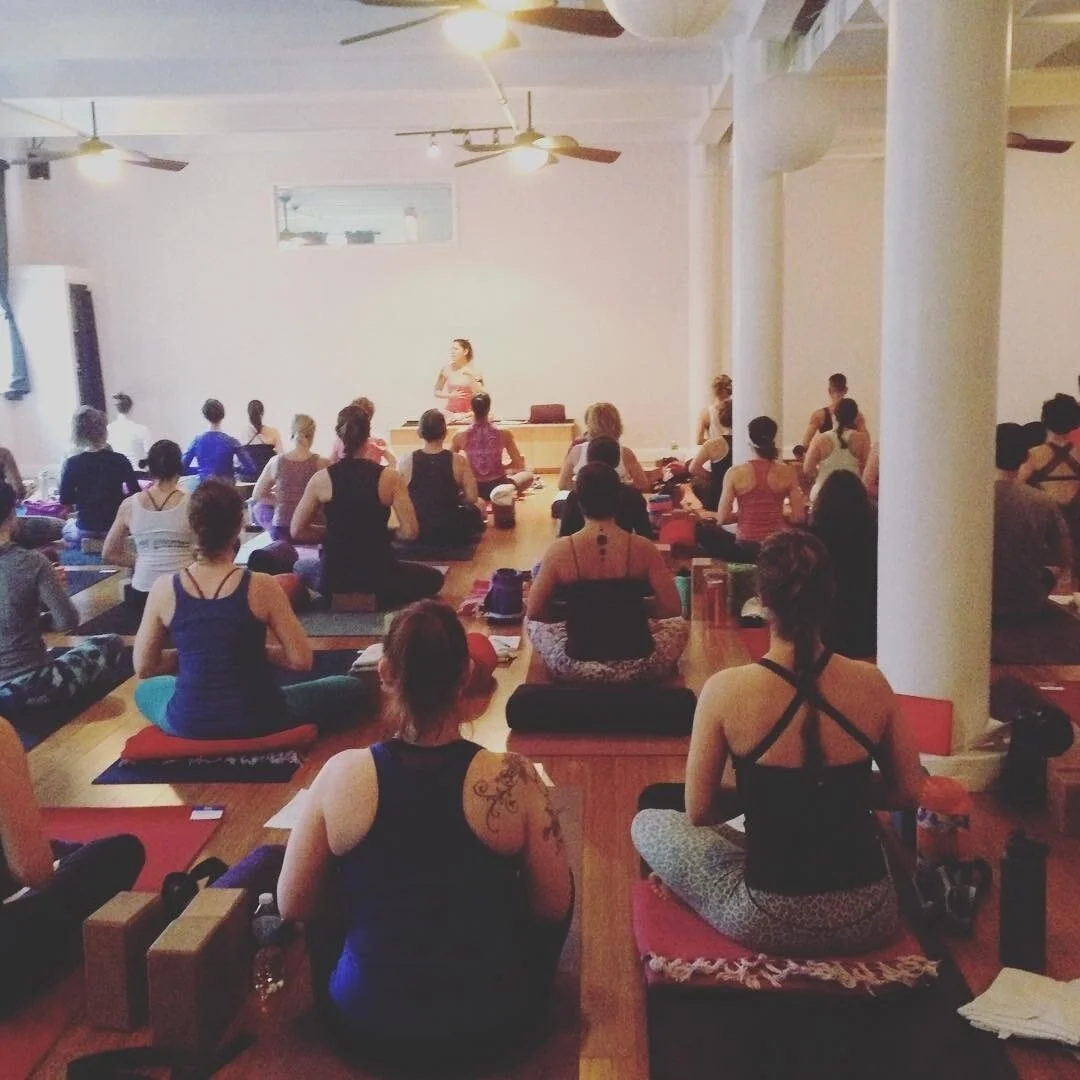#Community⁠
⁠
This is from one of @erica_mather, @denisehopkinsyoga, @goodgroundyoga and @kirstencollinsyoga Chakra Road Trip Forrest Yoga weekends. ⁠
⁠
It was held at @yogavidanyc. There must have been at least 100 people there.⁠
⁠
It's sad that we 