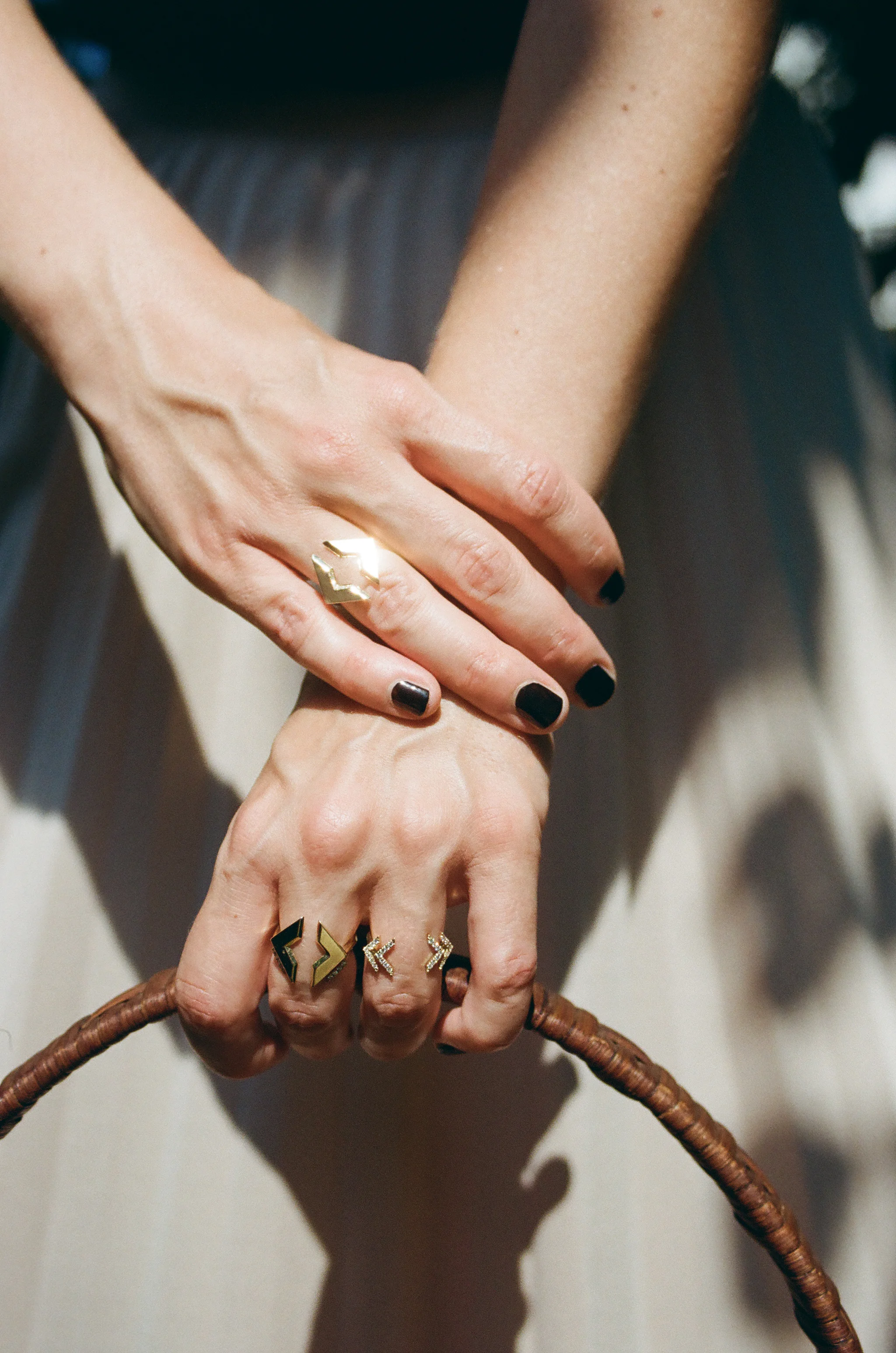 frida gold open ring diamonds
