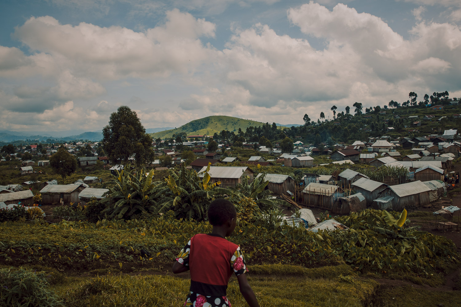 Settlements of persons displaced by conflict in North Kivu.