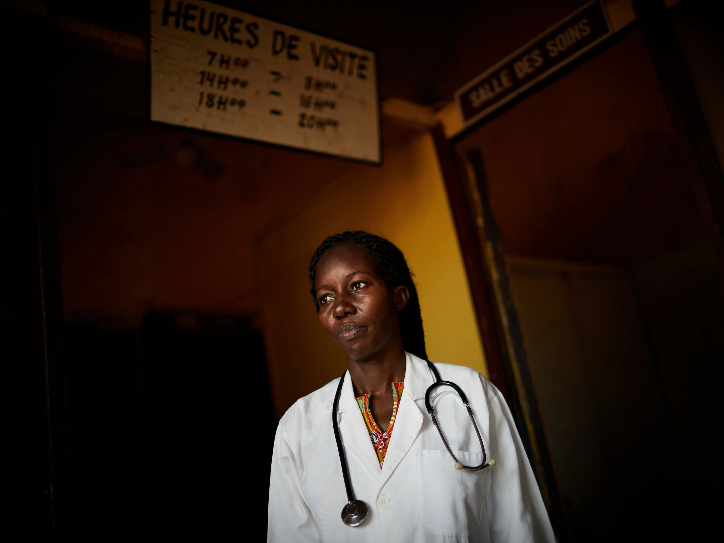 Dr. Anuarite Nyaboleka at the Tabe medical clinic in Mbandaka, Equateur Province. The doctor has no access to anti-venoms and is left providing symptomatic care for envenomations.