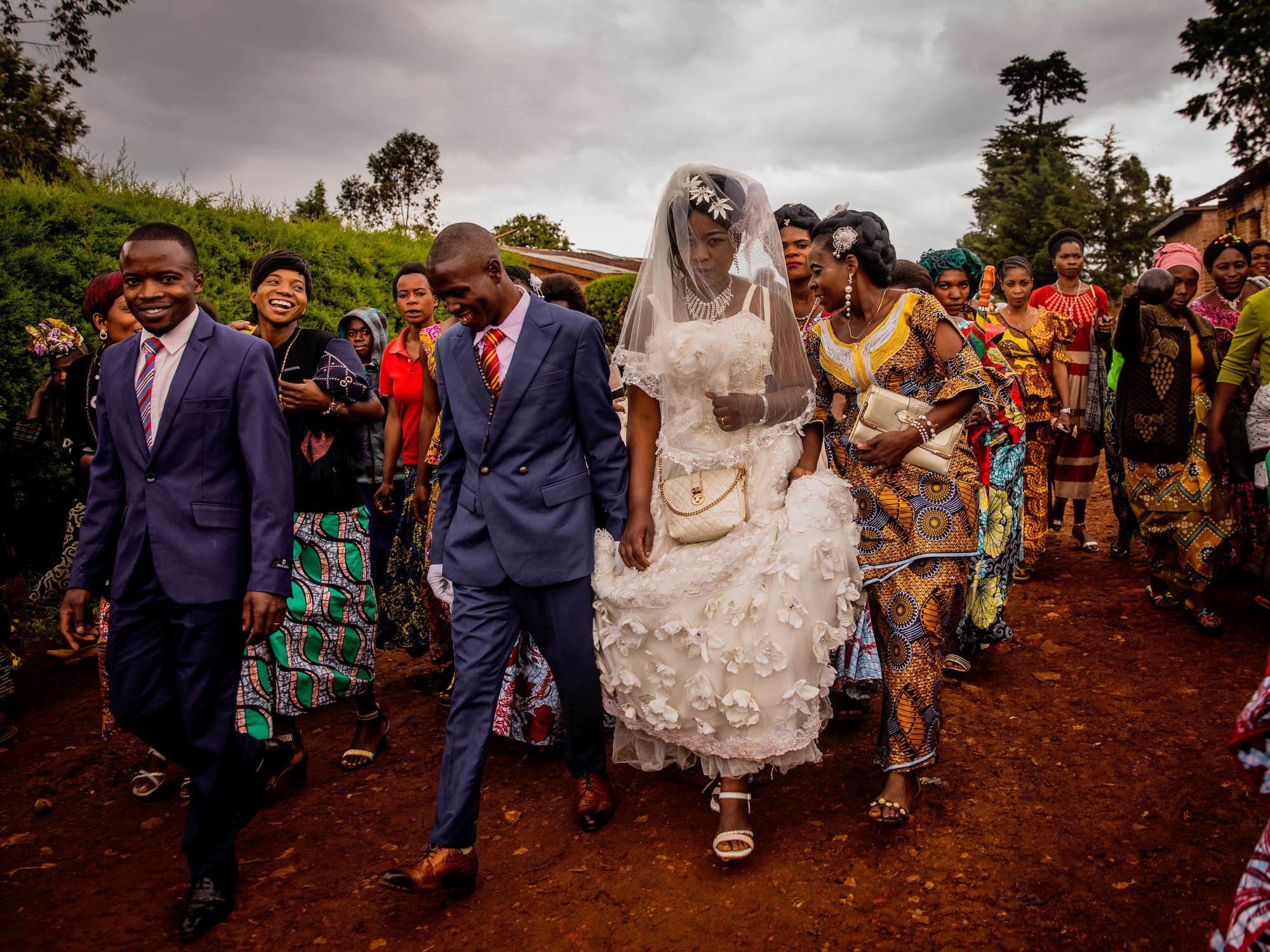  A wedding procession in the hills of Kaniola, South Kivu Province.  