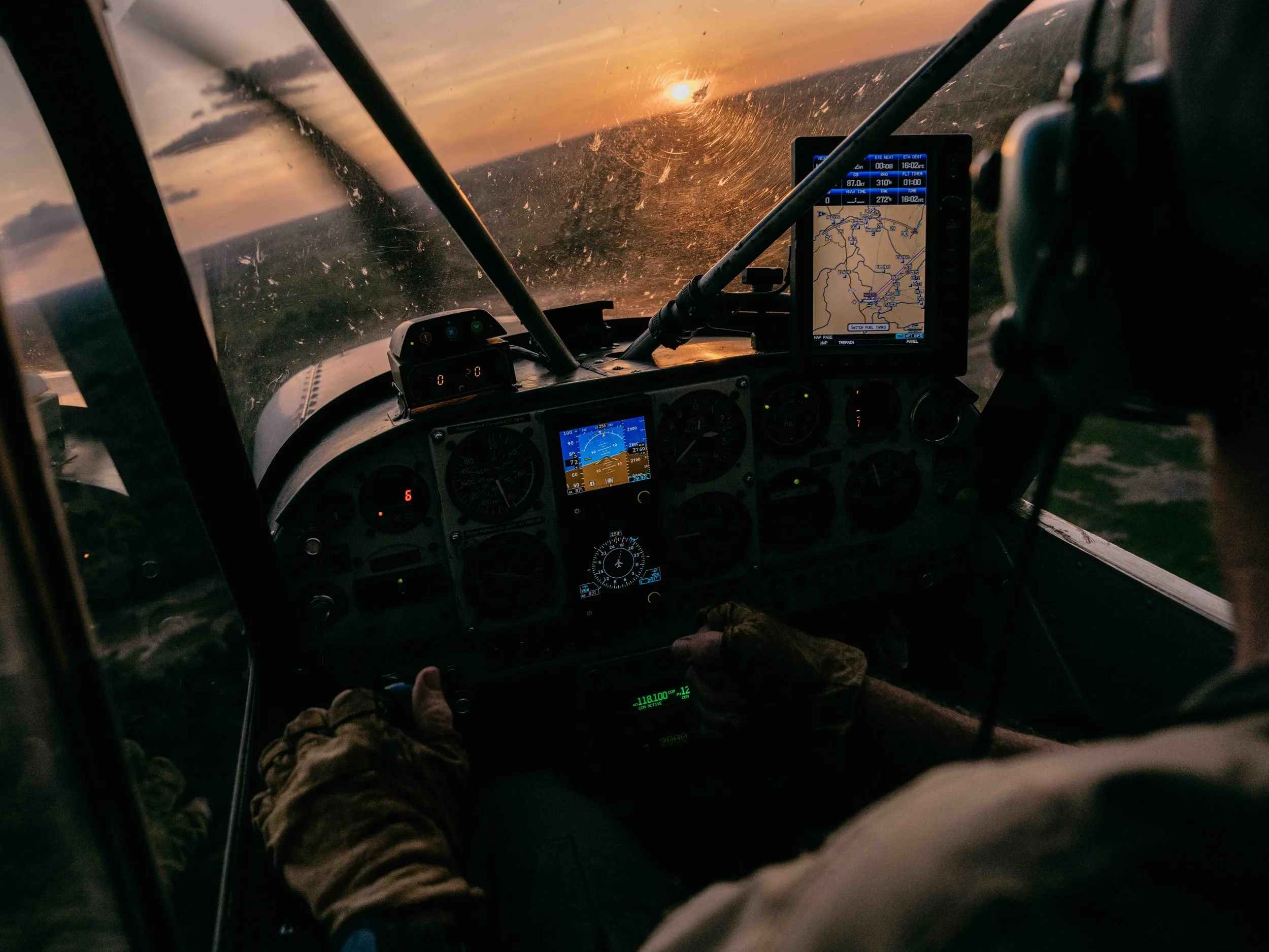 A surveillance aircraft over Garamba National Park, Haut-Uele, DRC.