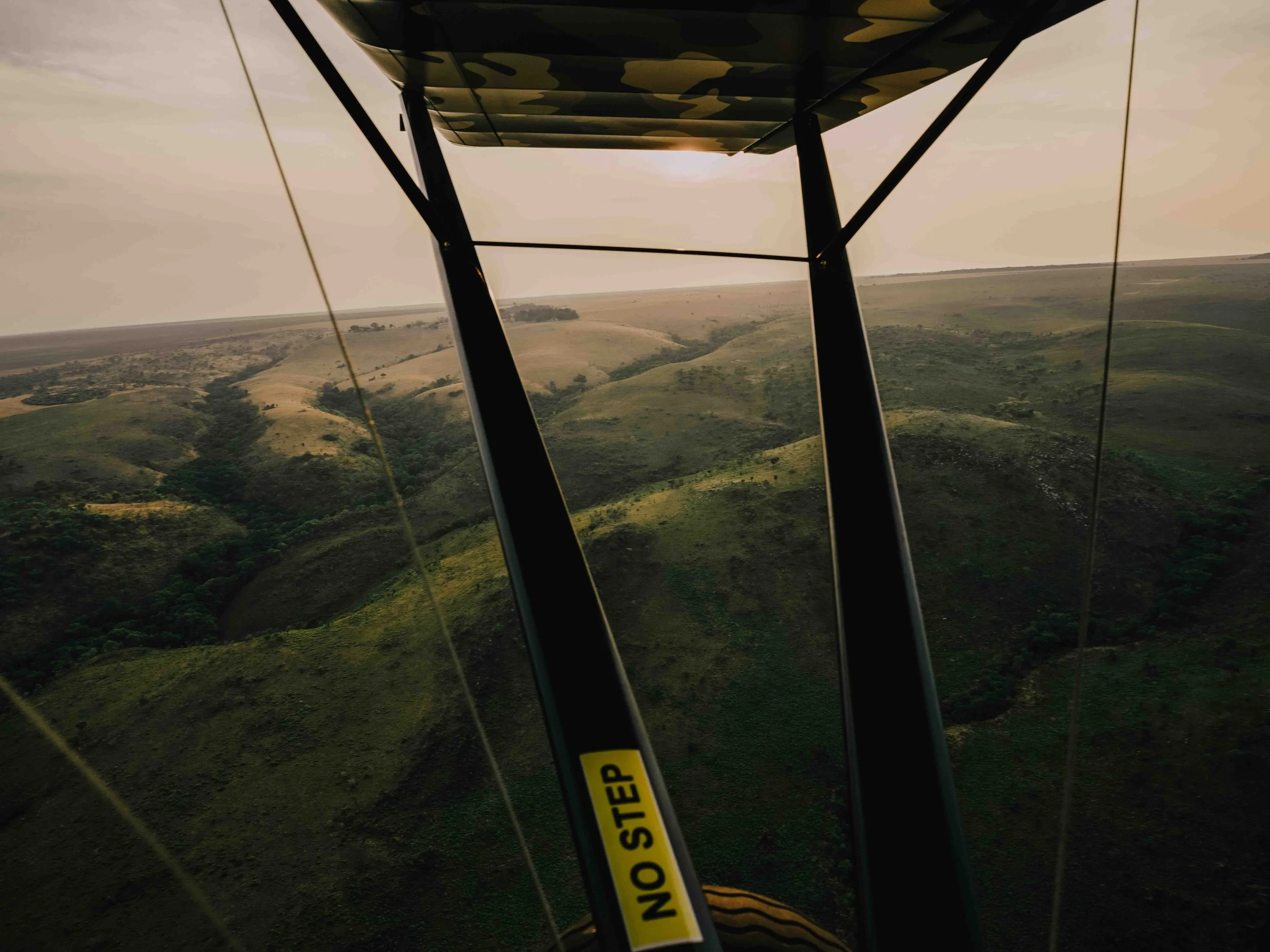 A light bathawk surveillance aircraft over Upemba National Park. Haut-Katanga, DRC.