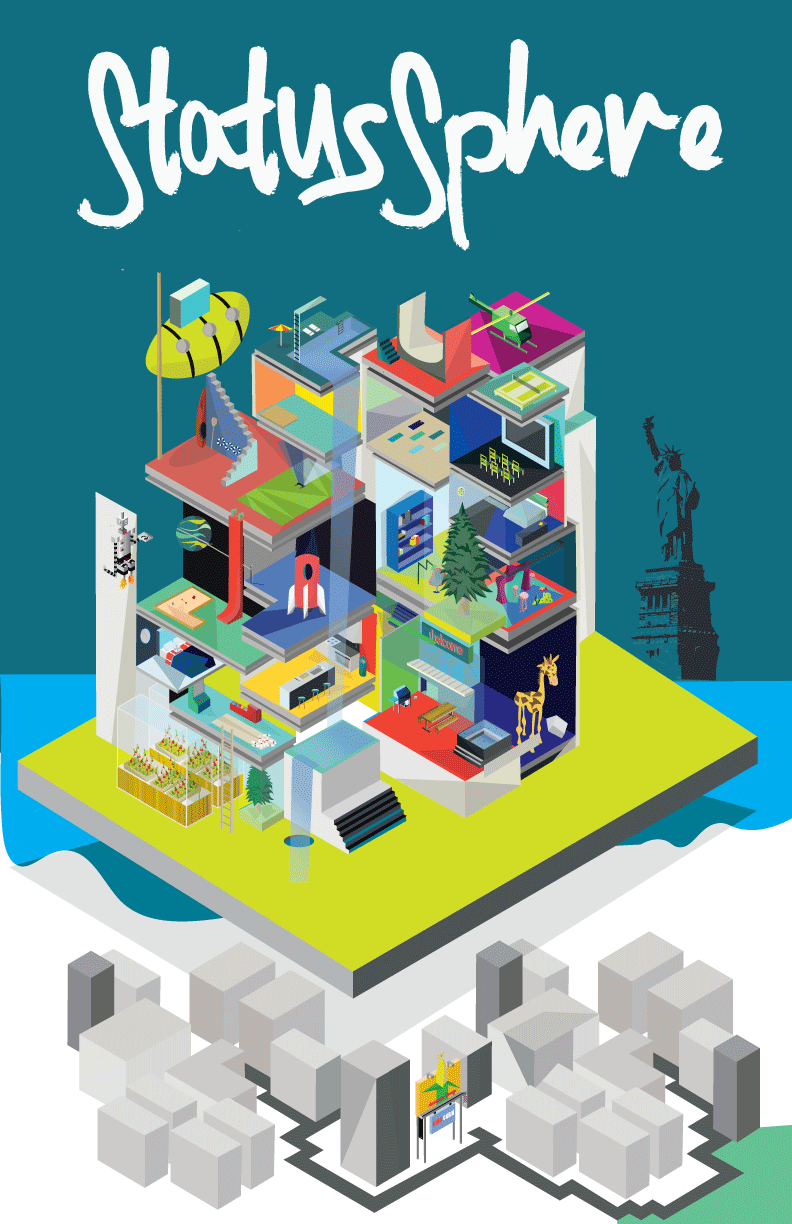 File 42 | Playing with a floating city conept, still working within the isometric grid.