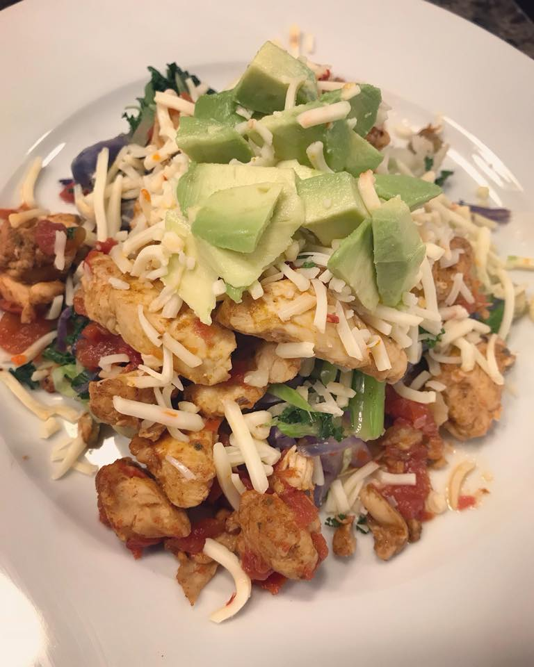 Chicken Taco Tostada (80 Day Obsessed/Fix Approved)