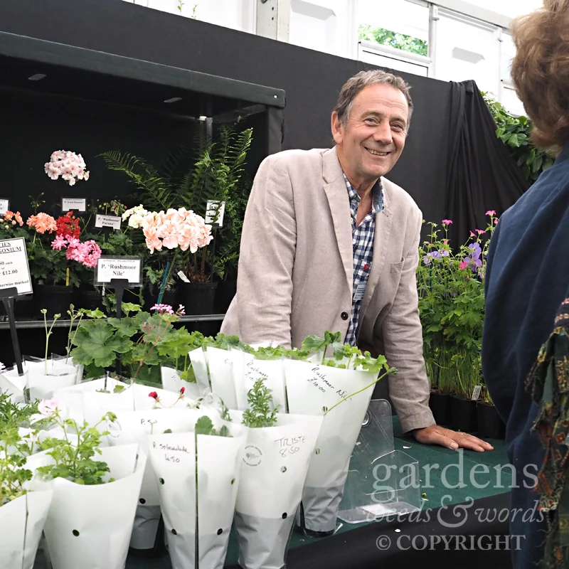 A rare shot of Richard from Fibrex Nurseries at RHS Hampton Court Flower Show.