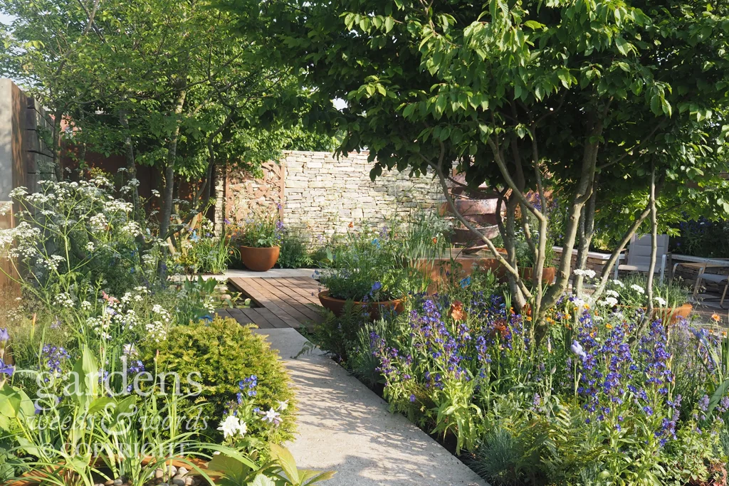 Detail from the Silent Pool Gin garden designed by David Neale, RHS Chelsea Flower Show 2018