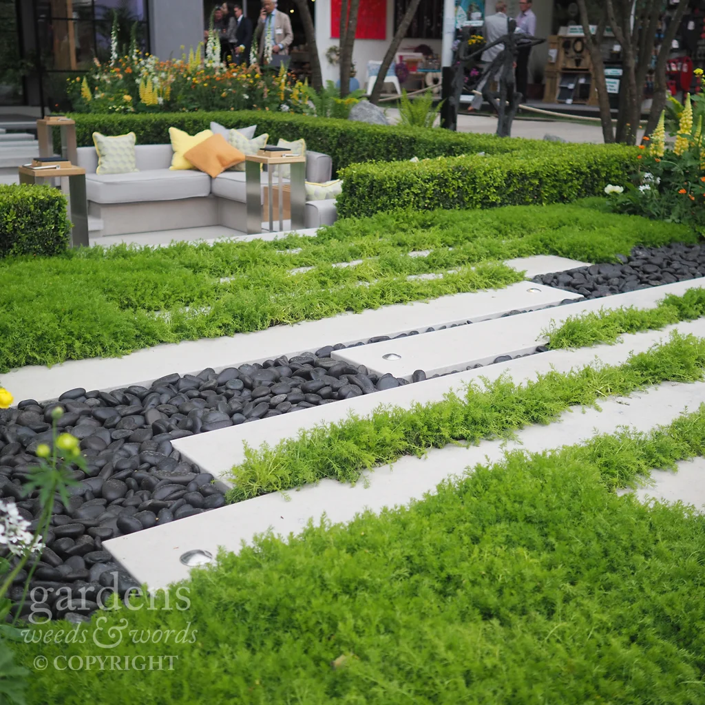Detail from the LG Eco City garden designed by Hay-Joung Hwang, RHS Chelsea Flower Show 2018