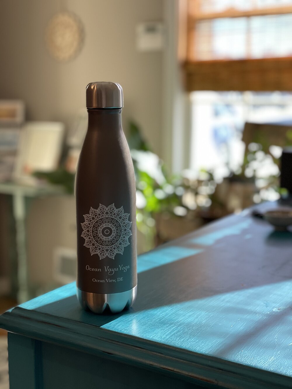Stainless Steel Pearlized Matt Gray Insulated Water Bottle — Ocean Vayu Yoga