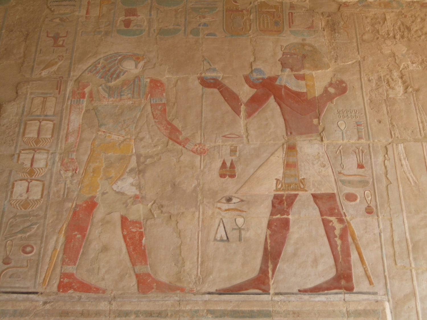 Horus and the Pharaoh in Anubis Temple