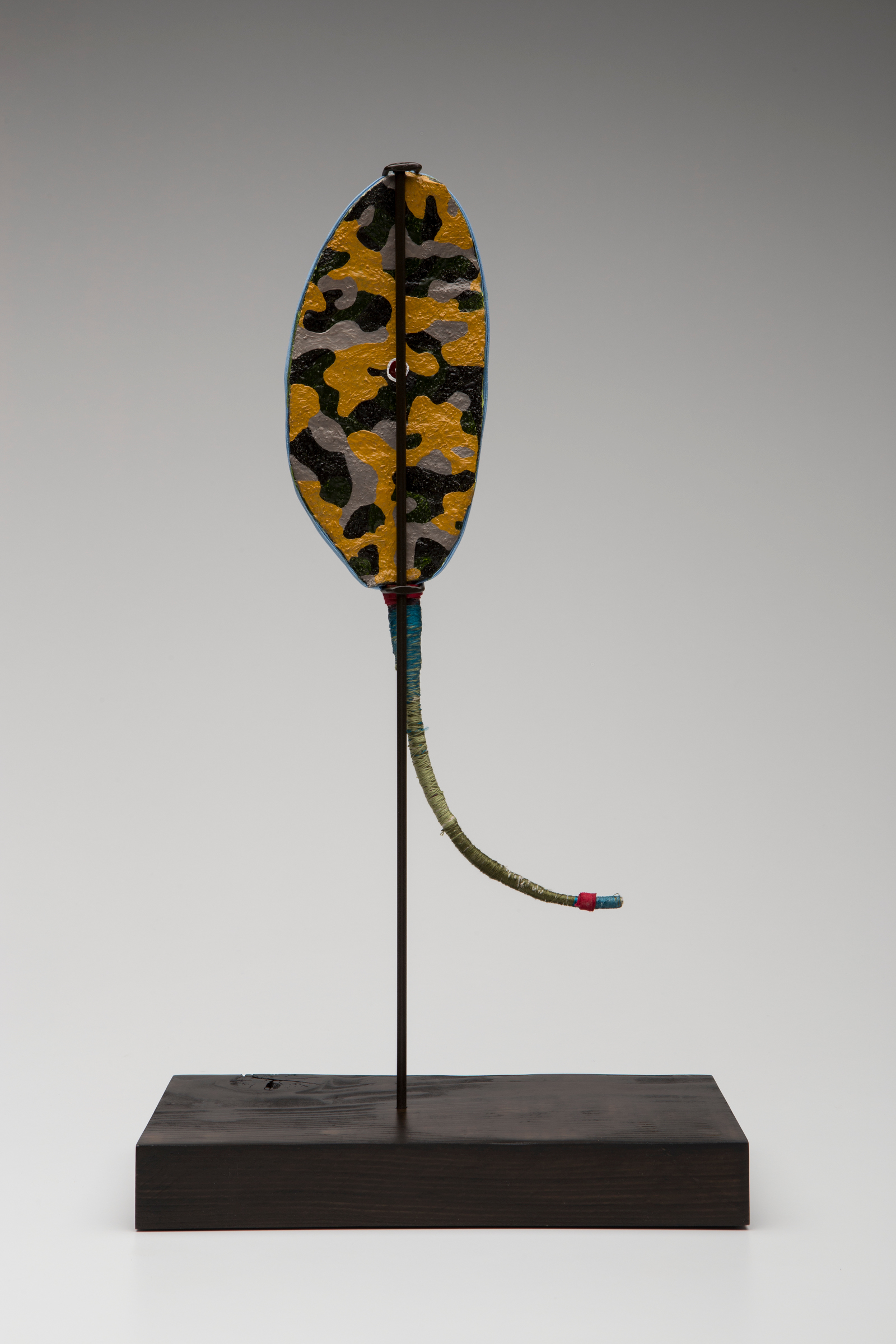  Prayer Paddle: To Treat All People With Dignity (back view) , mixed media, 14 by 7 inches, 2007-2014. 