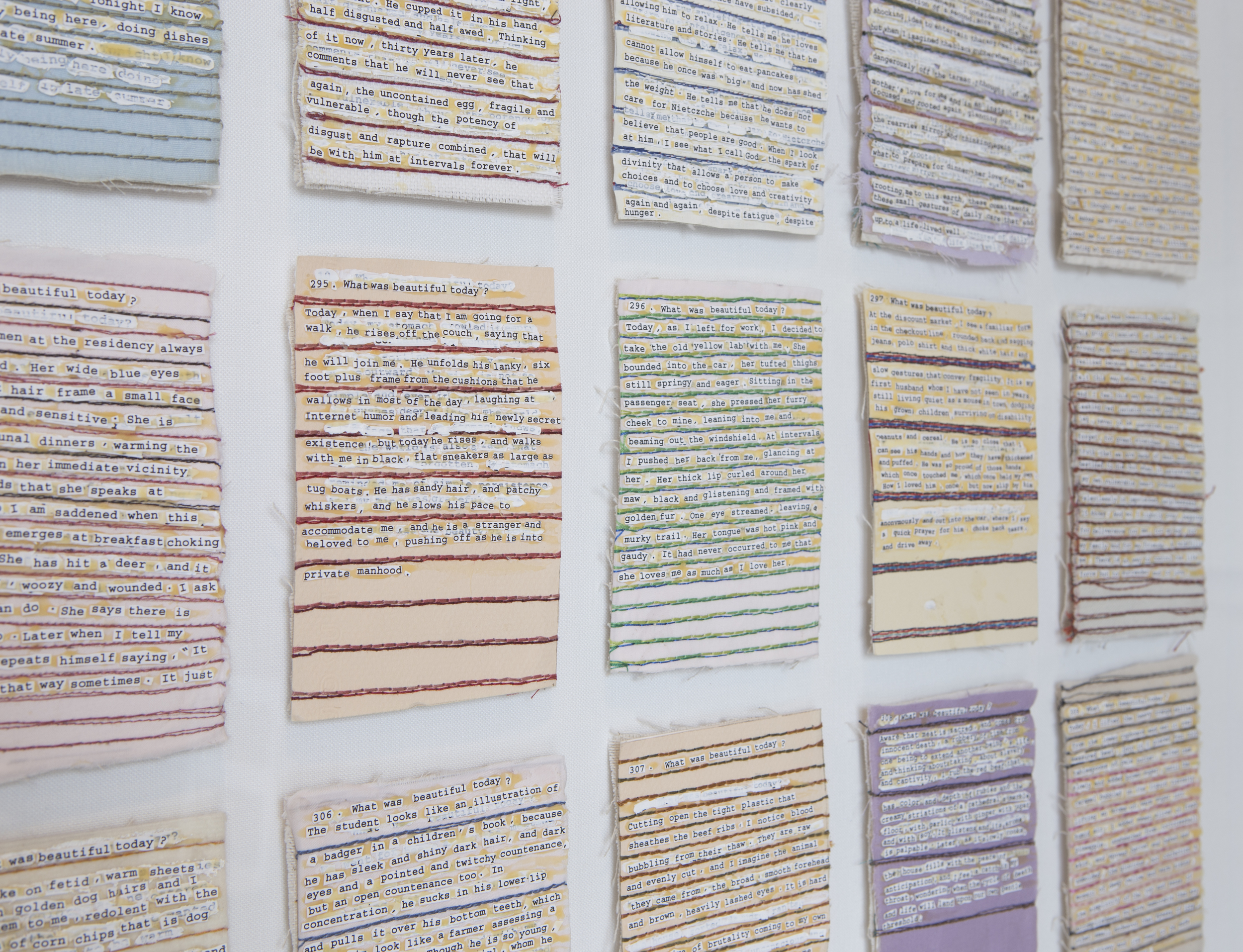 What Was Beautiful, (detail), mixed media, 8 framed works, 24 inches by 48 inches each, 2007-2014.