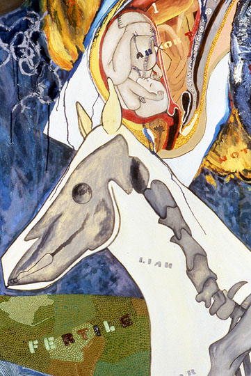 In My Spanky-Wanky World (detail), oil paint on canvas, 1997-1999.