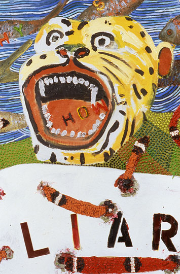 In My Spanky-Wanky World (detail), oil paint on canvas, 1997-1999.