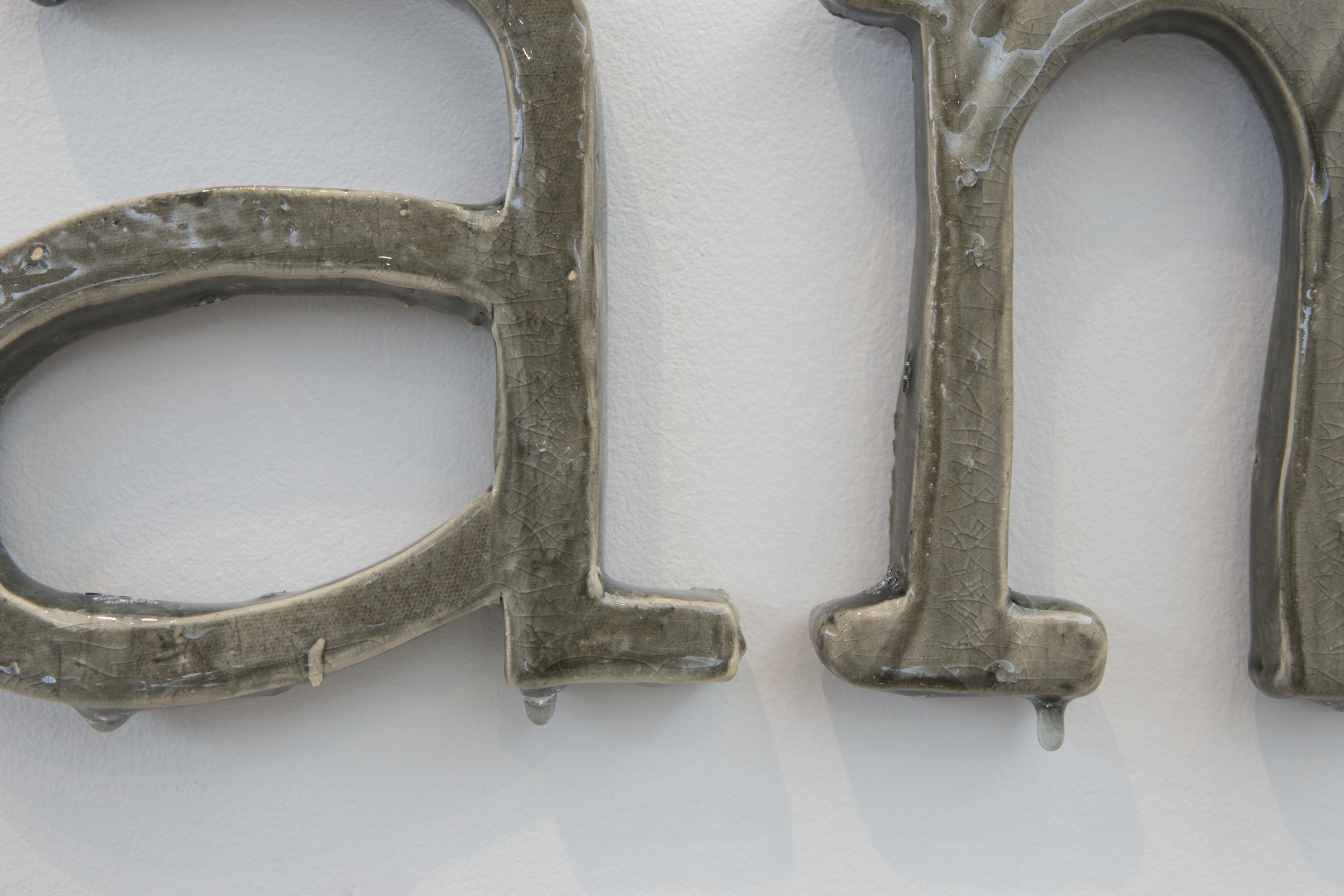   Alphabets and Earth: The Clay Letters , glazed earthenware, dimensions variable, 2015. 