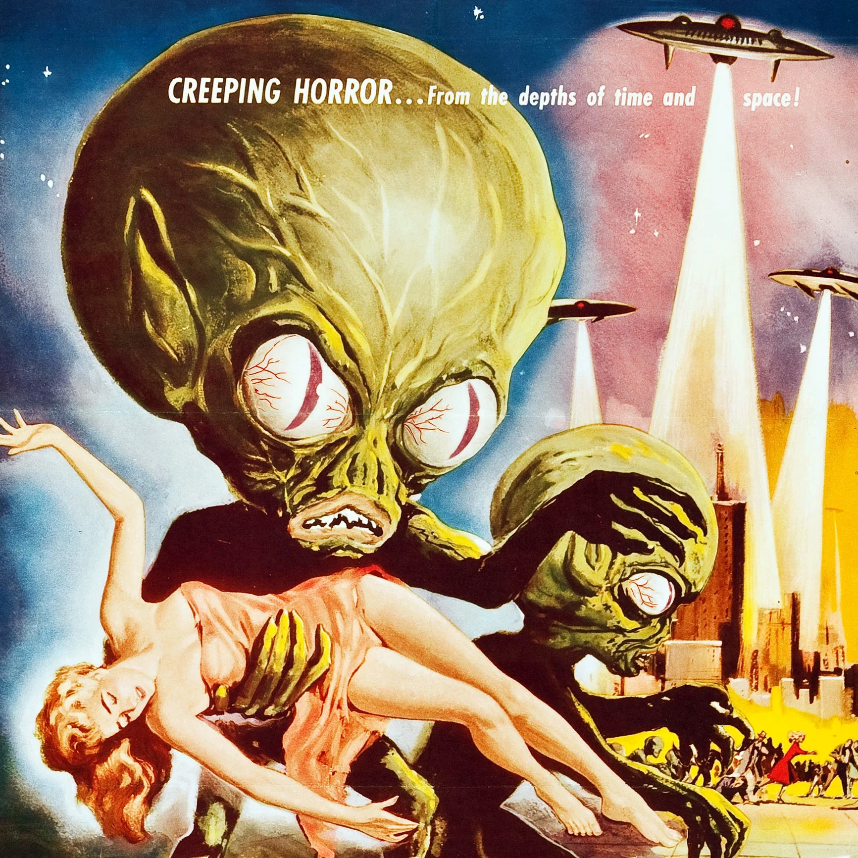 INVASION OF THE SAUCER-MEN 27X41 ON LINEN