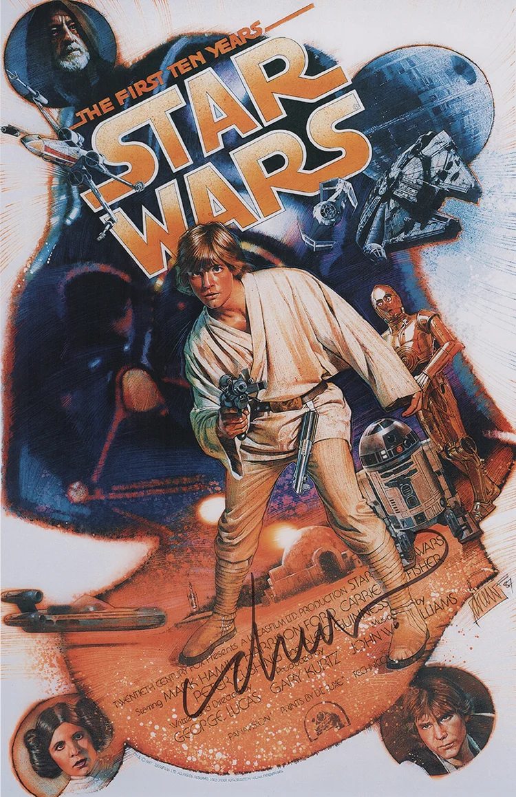 Star Wars The First 10 Years signed reprint mini-poster — GALACTIC