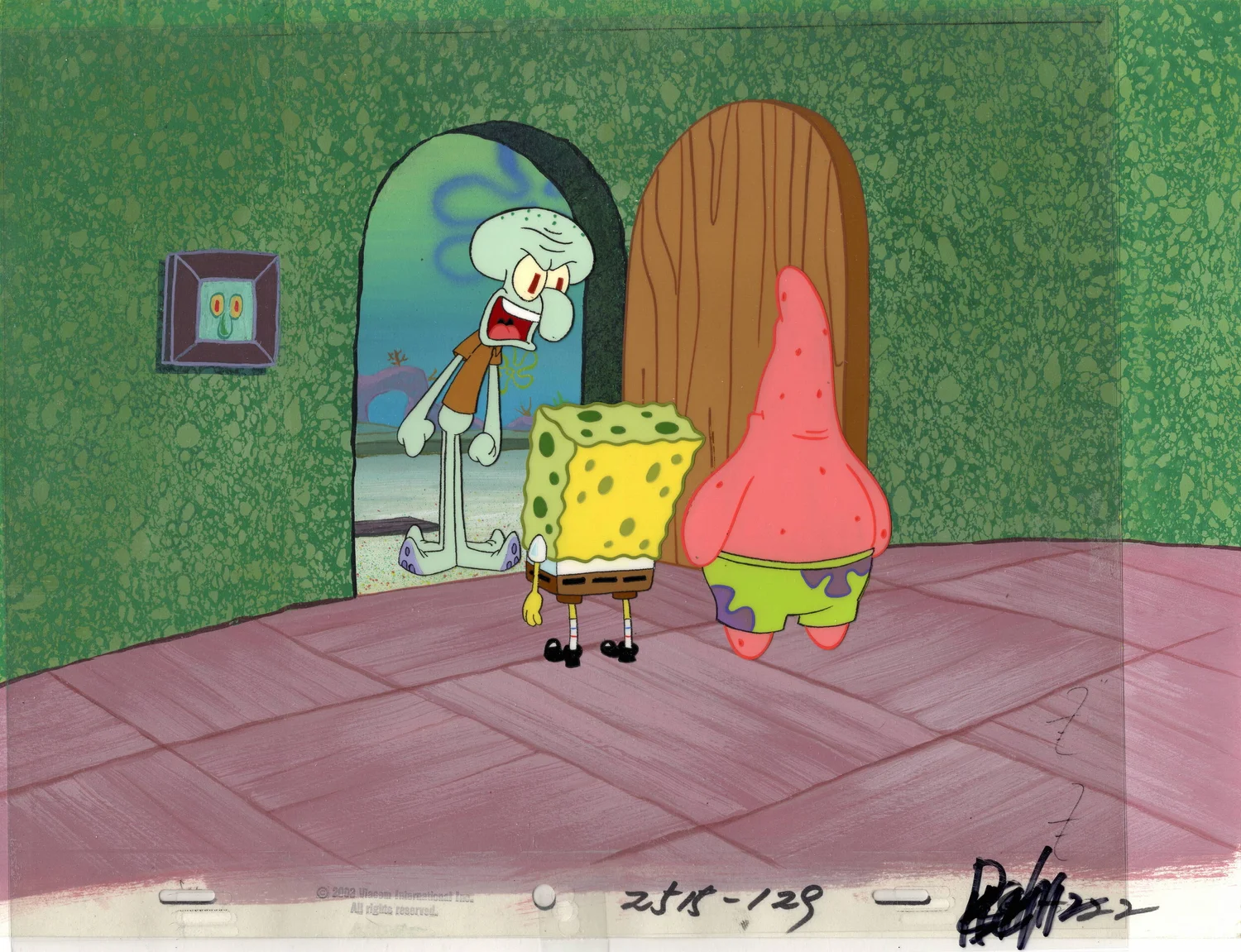 Original SpongeBob Sad Face Cel Background Production