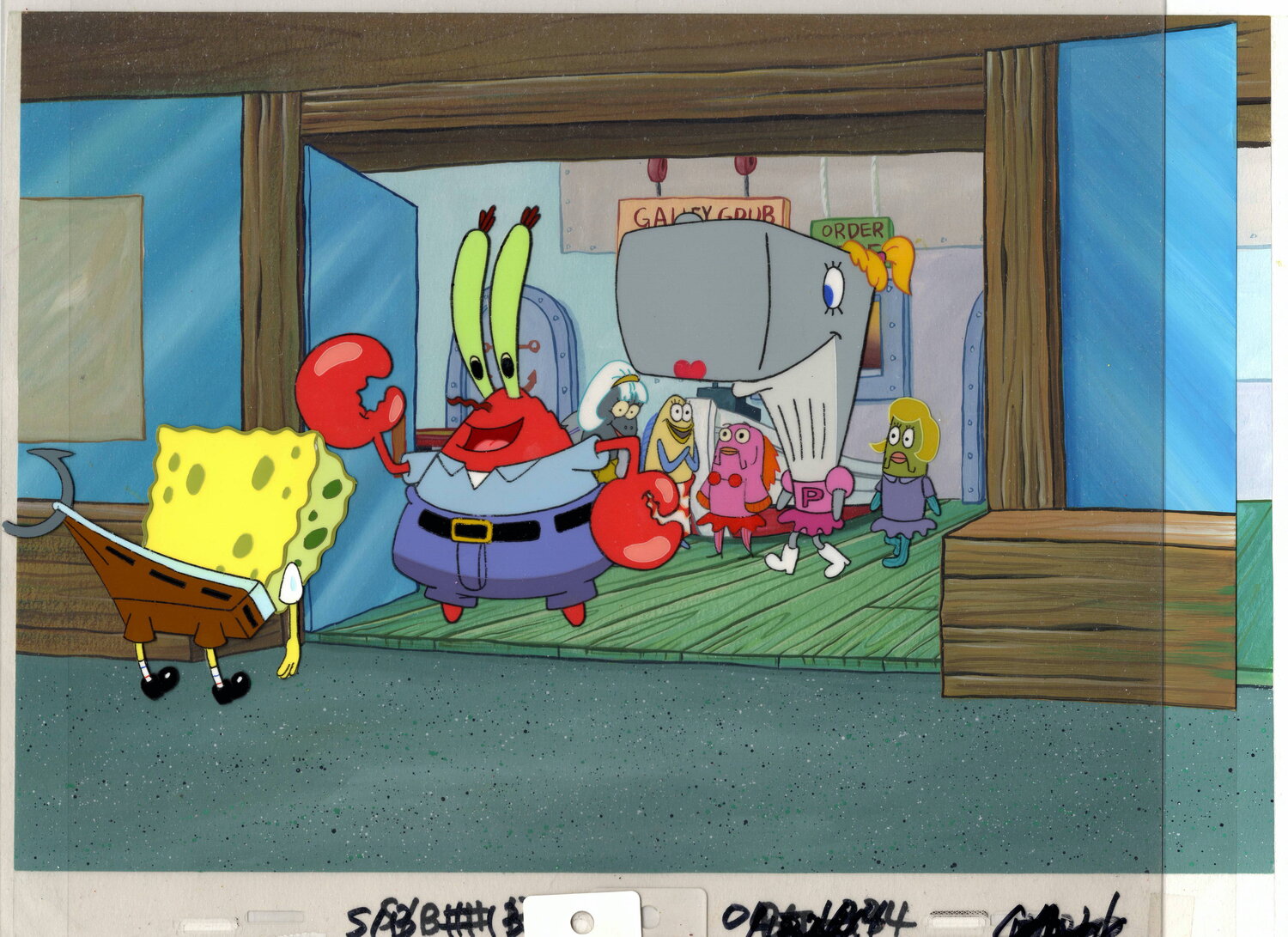Original SpongeBob Sad Face Cel Background Production