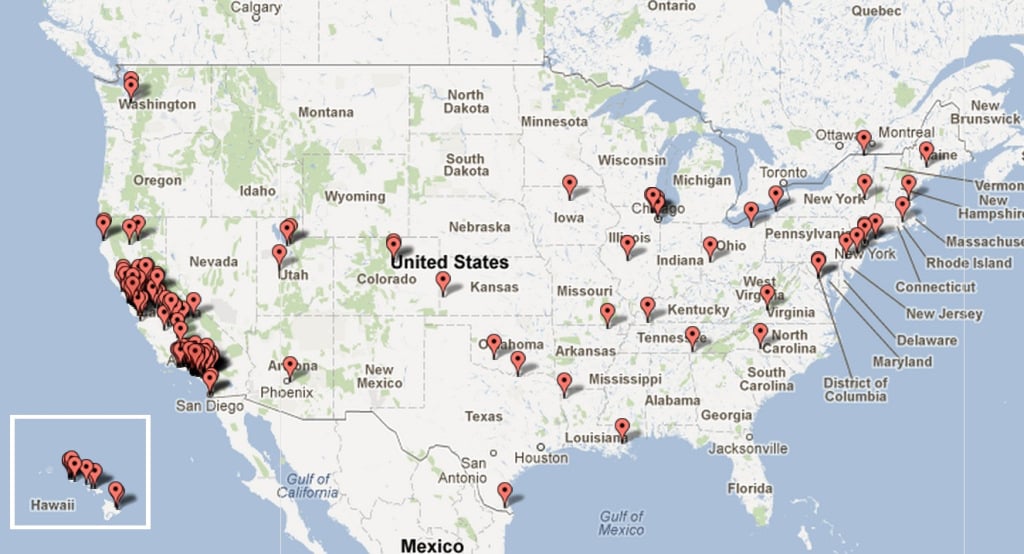 Distribution of Korematsu Teaching Kits as of May 2012
