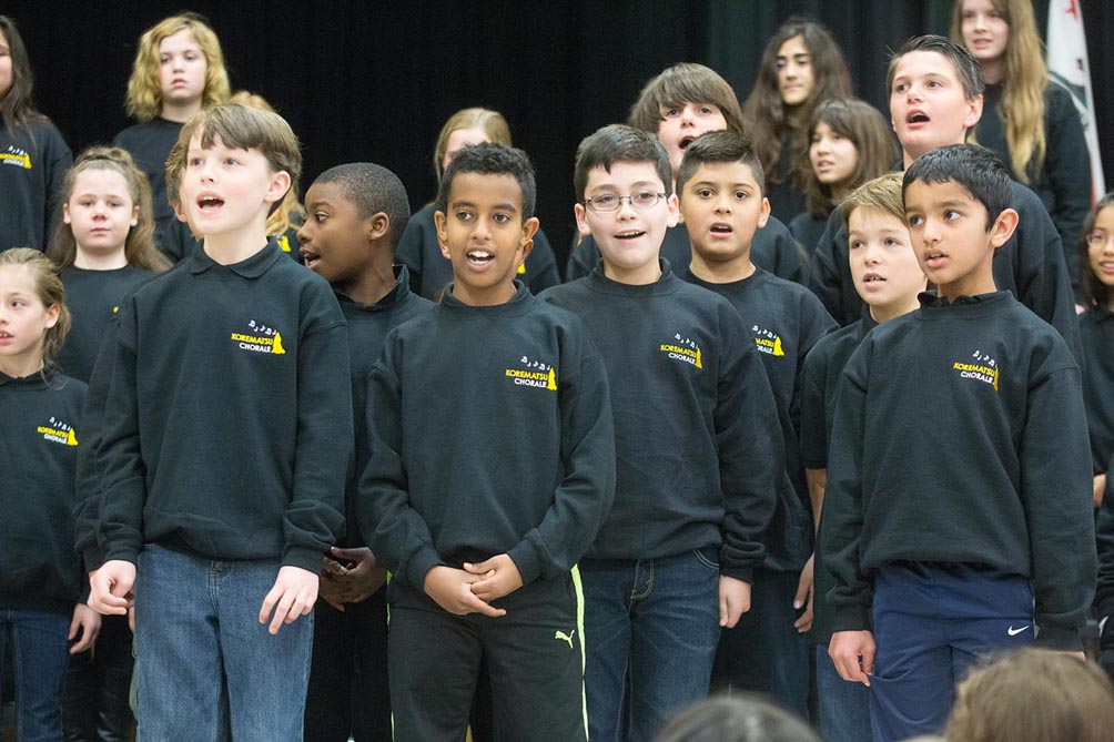 Members of the Korematsu Chorus, led by director Janie Knudsen, sing "If I Got My Ticket," a traditional African-American spiritual, and "Gaman" from the currently running Broadway musical "Allegiance," which tells a story set in a World War II internment camp, as well as the present day. Sue Cockrell/Enterprise photo