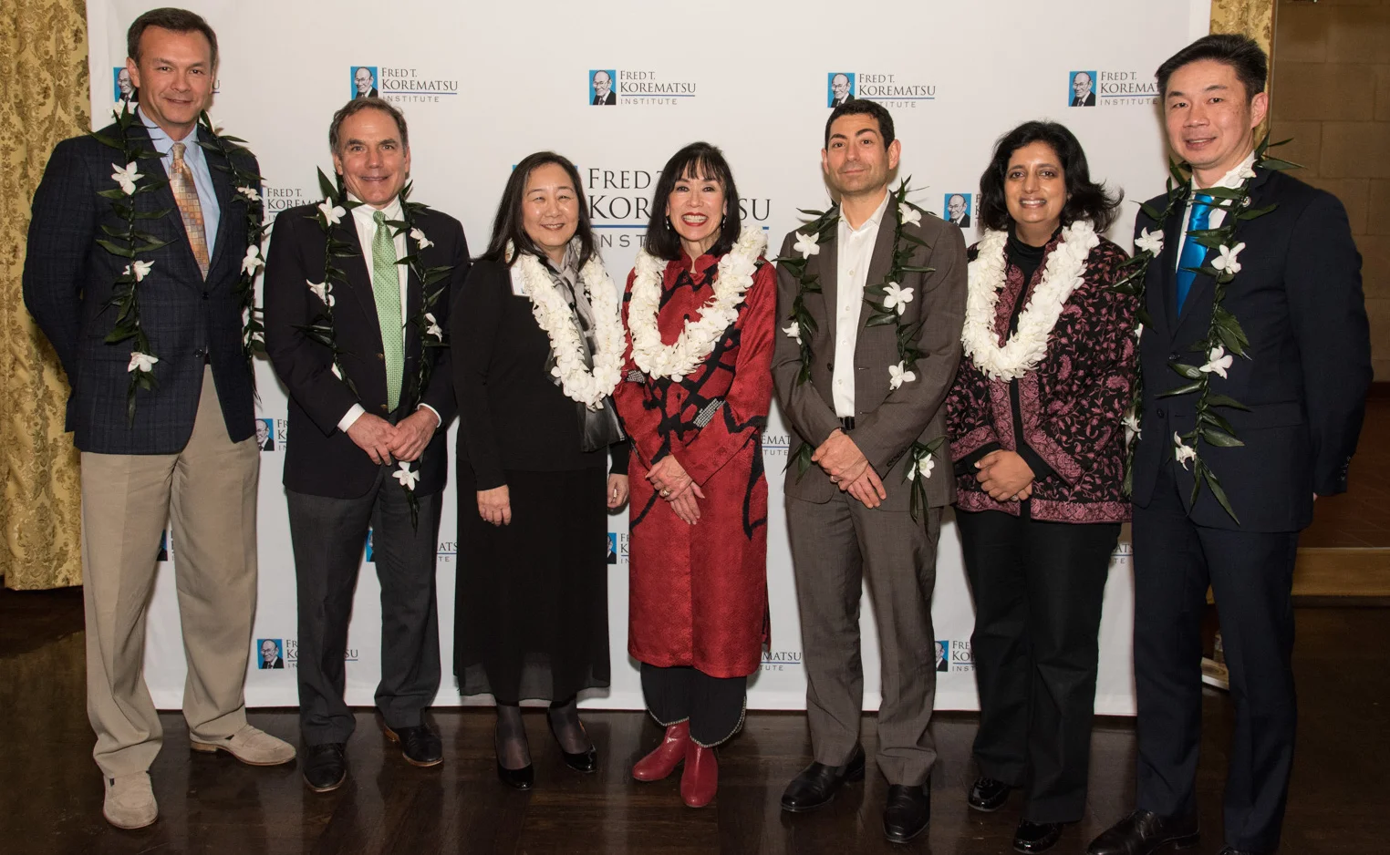 Special guest speakers from the 6th Annual Fred Korematsu Day Celebration: Master of Ceremonies John Sasaki (KTVU Fox 2); Moderator John Diaz (Editorial Page Editor, San Francisco Chronicle); Lorraine Bannai (Professor, Seattle University School of Law and Director, Fred T. Korematsu Center for Law and Equality); Karen Korematsu (Executive Director, Fred T. Korematsu Institute); The Honorable Mariano-Florentino Cuéllar (California Supreme Court Justice); Farhana Khera (President & Executive Director, Muslim Advocates); and Grande H. Lum (Director, Community Relations Service, U.S. Department of Justice).