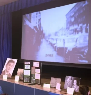 A traveling display on the “story of the man behind the name” in honor of Korematsu Day of Civil Liberties and the Constitution at Korematsu Middle School in El Cerrito. Tom Lochner