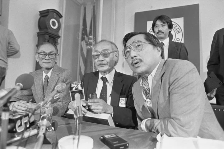 Bettmann via Getty Images Fred Korematsu, Minoru Yasui and Gordon Hirabayashi, three Japanese-American civil rights advocates who challenged U.S. government policy during World War II.
