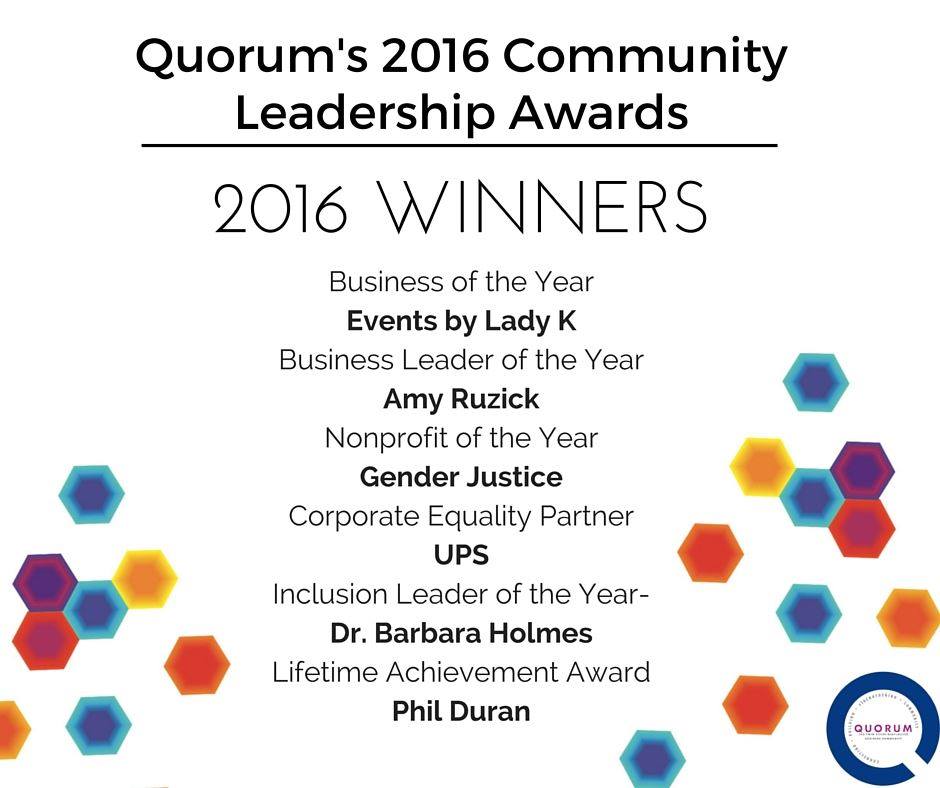 We are honored to have won Quorum's 2016 Nonprofit of the Year Award for our LGBTQ advocacy work!