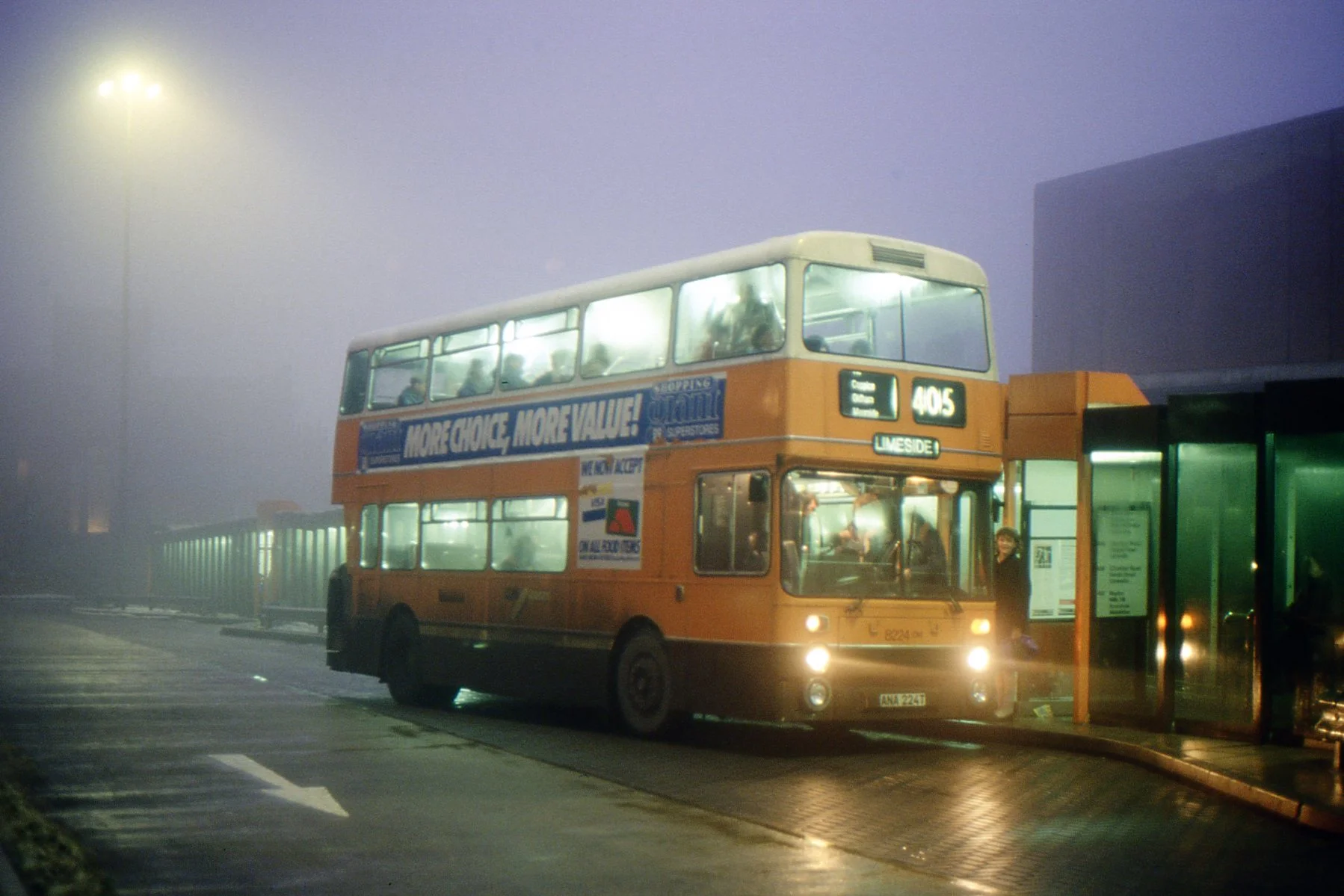 Foggy evening in Oldham 1986