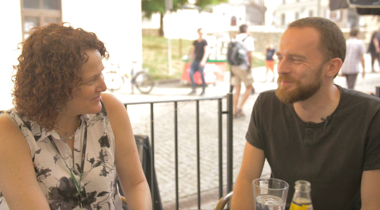 Leora Tec, Bridge To Poland Founder and Director with Krzysztof Banach, Historian of the State Museum at Majdanek