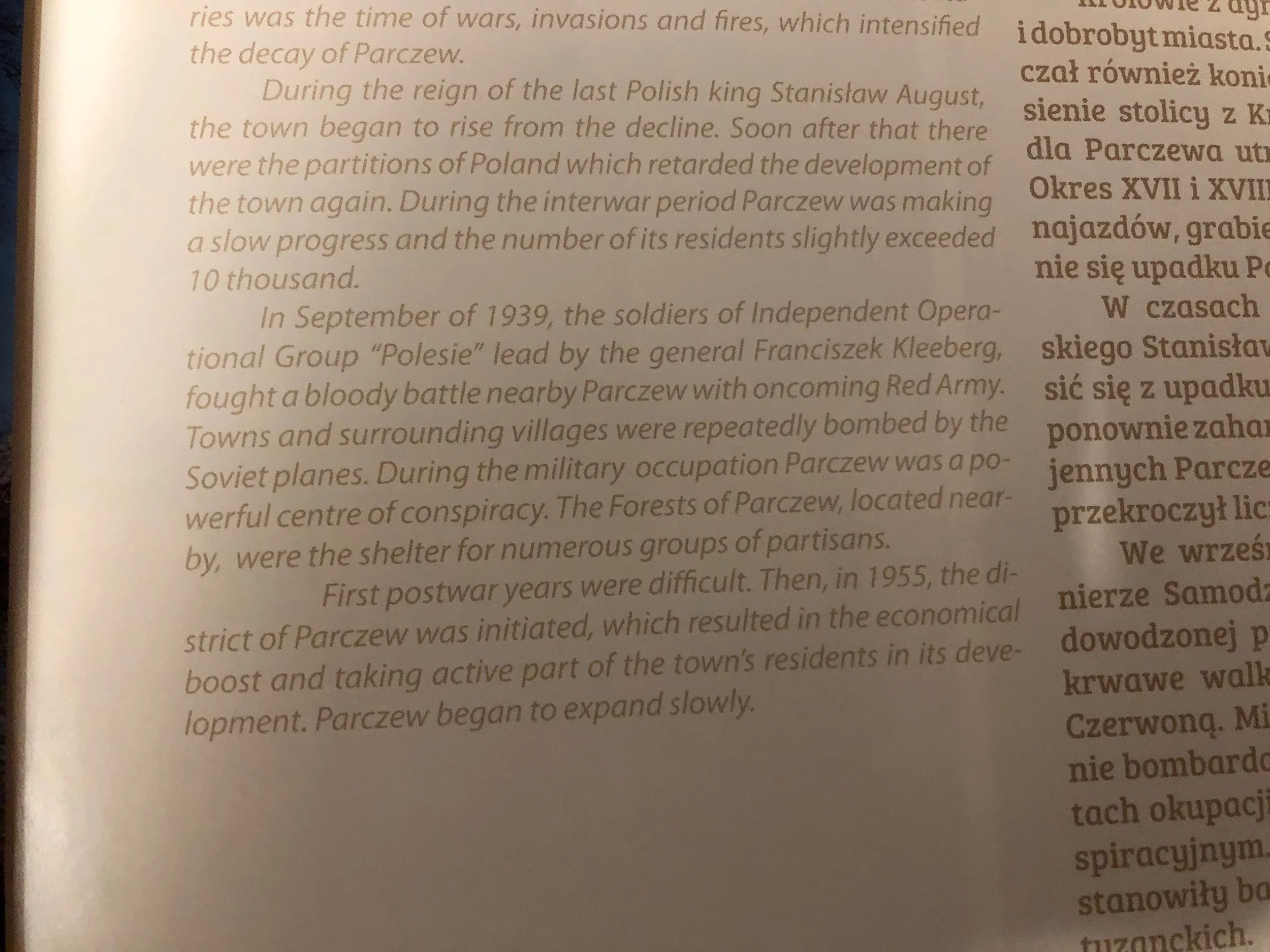 Jumping from 1939 to 1955 without mentioning the Jews who were 60% of the town’s pre-war population.